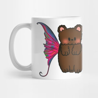 Fairy Teddy Bear with Neon Blue, Pink and Green Tie Dye Wings Mug